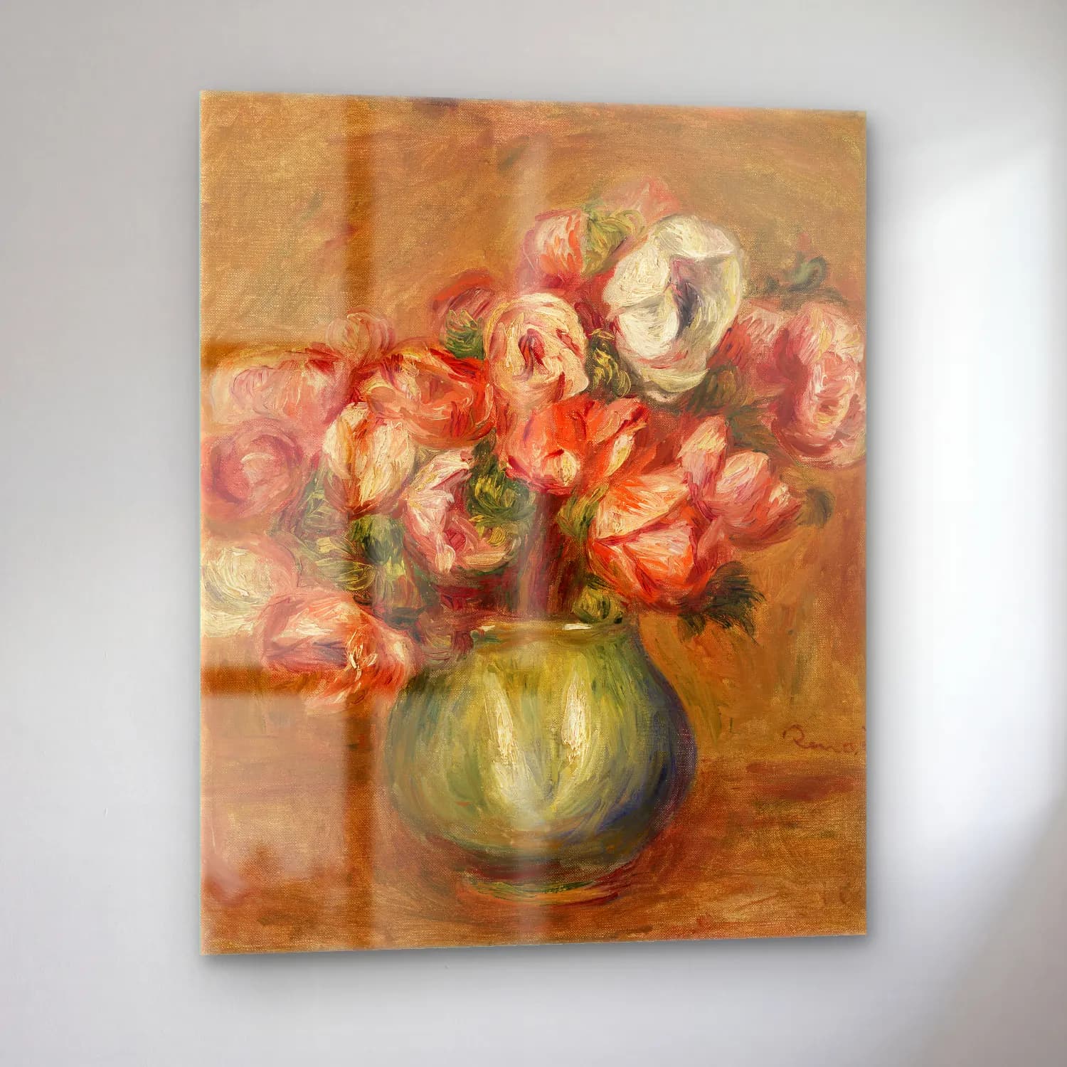 Pierre-Auguste Renoir – Anemones (Anémones) cam tablo — sol açıdan görünüm