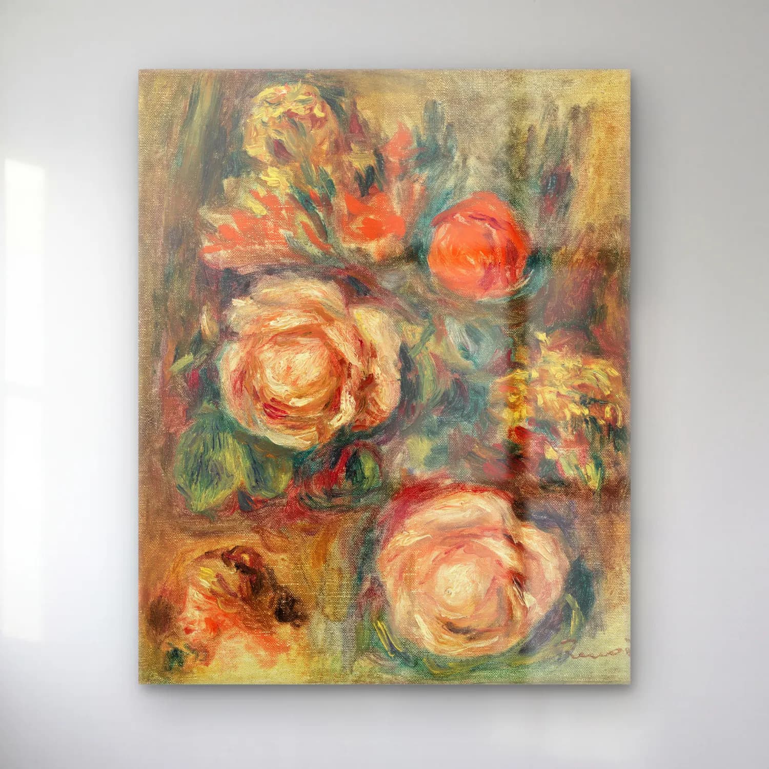 Pierre-Auguste Renoir – Bouquet of Roses (Bouquet de roses) cam tablo — Pierre-Auguste Renoir – Bouquet of Roses (Bouquet de roses) — empresyonist güller