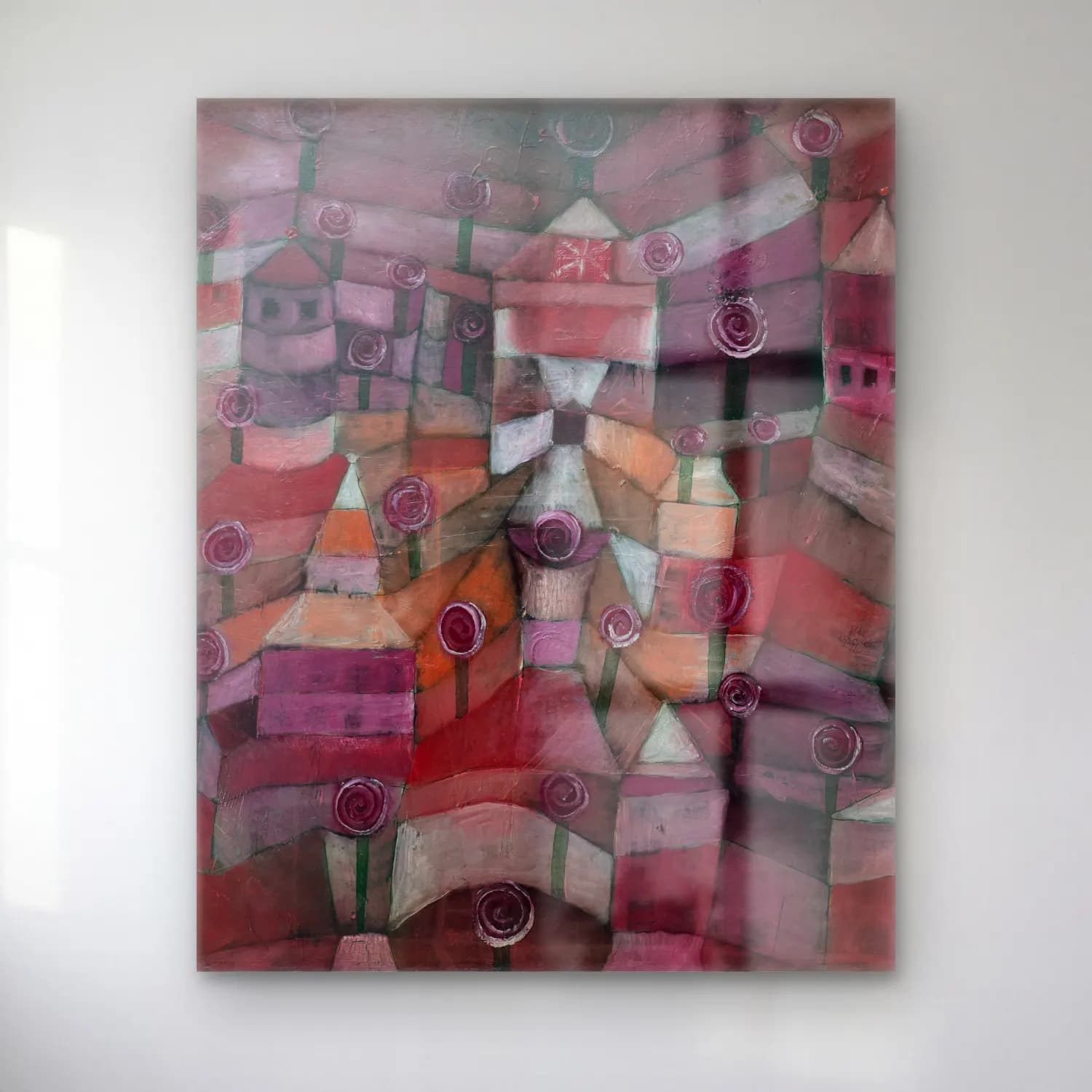 Paul Klee – Rose garden No. 3 cam tablo — Paul Klee – Rose garden No. 3 — modern soyut güller