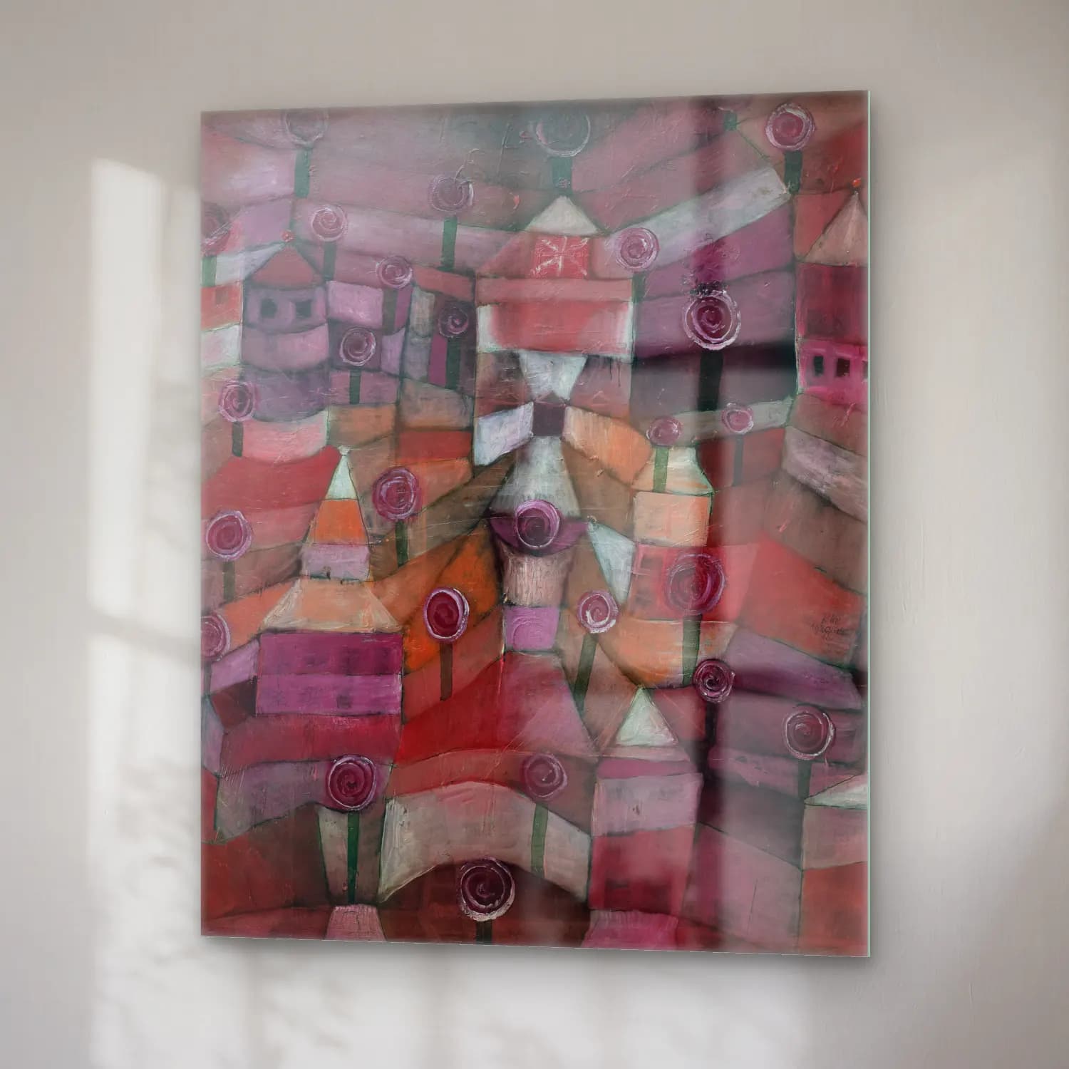 Paul Klee – Rose garden No. 3 cam tablo — sağ açıdan görünüm
