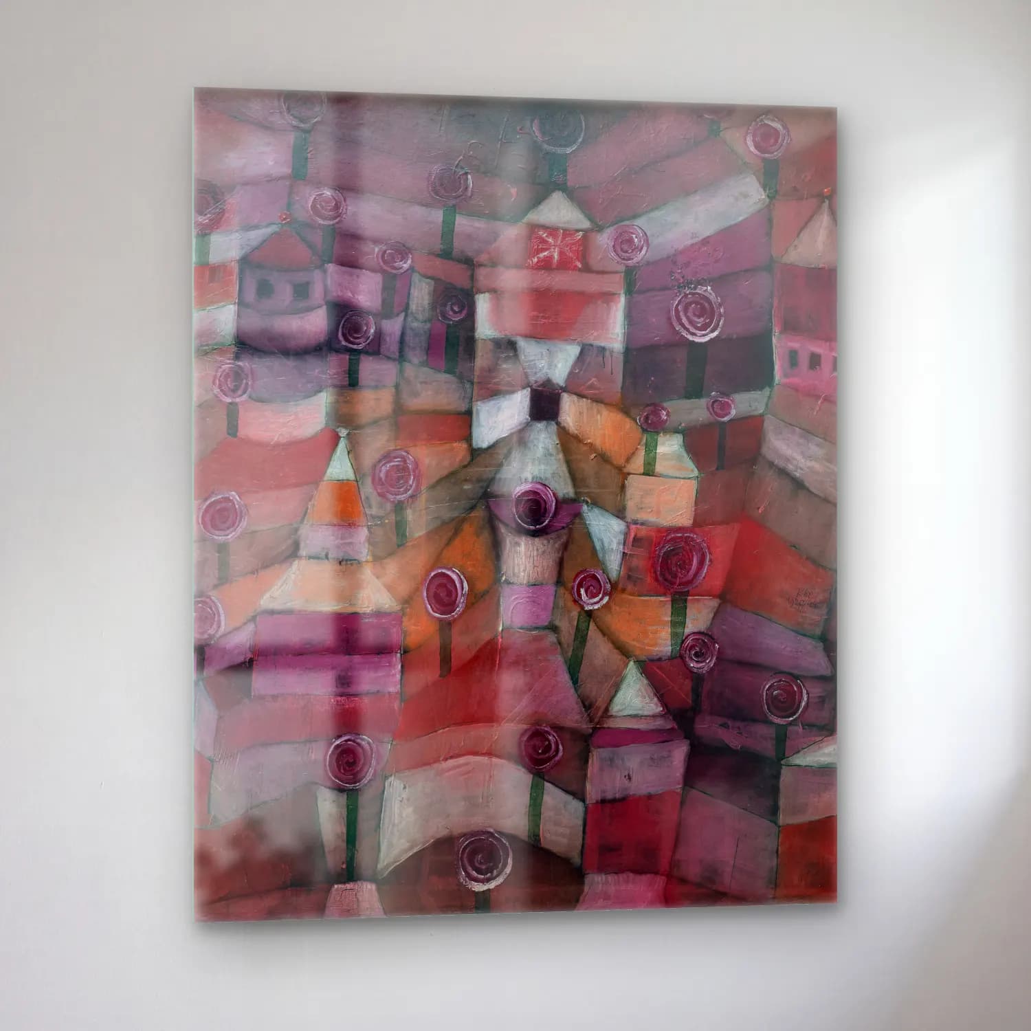 Paul Klee – Rose garden No. 3 cam tablo — sol açıdan görünüm