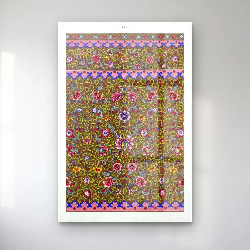 Maksimalist Çiçek Deseni No. 75 cam tablo — Maksimalist Çiçek Deseni No. 75 — maksimalist çiçek deseni