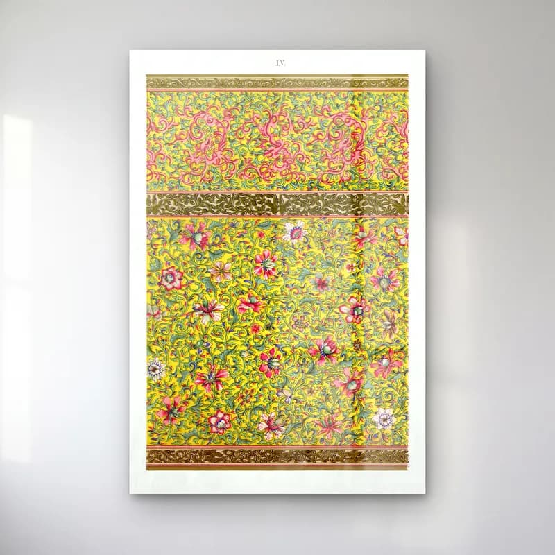 Maksimalist Çiçek Deseni No. 90 cam tablo — Maksimalist Çiçek Deseni No. 90 — maksimalist çiçek deseni