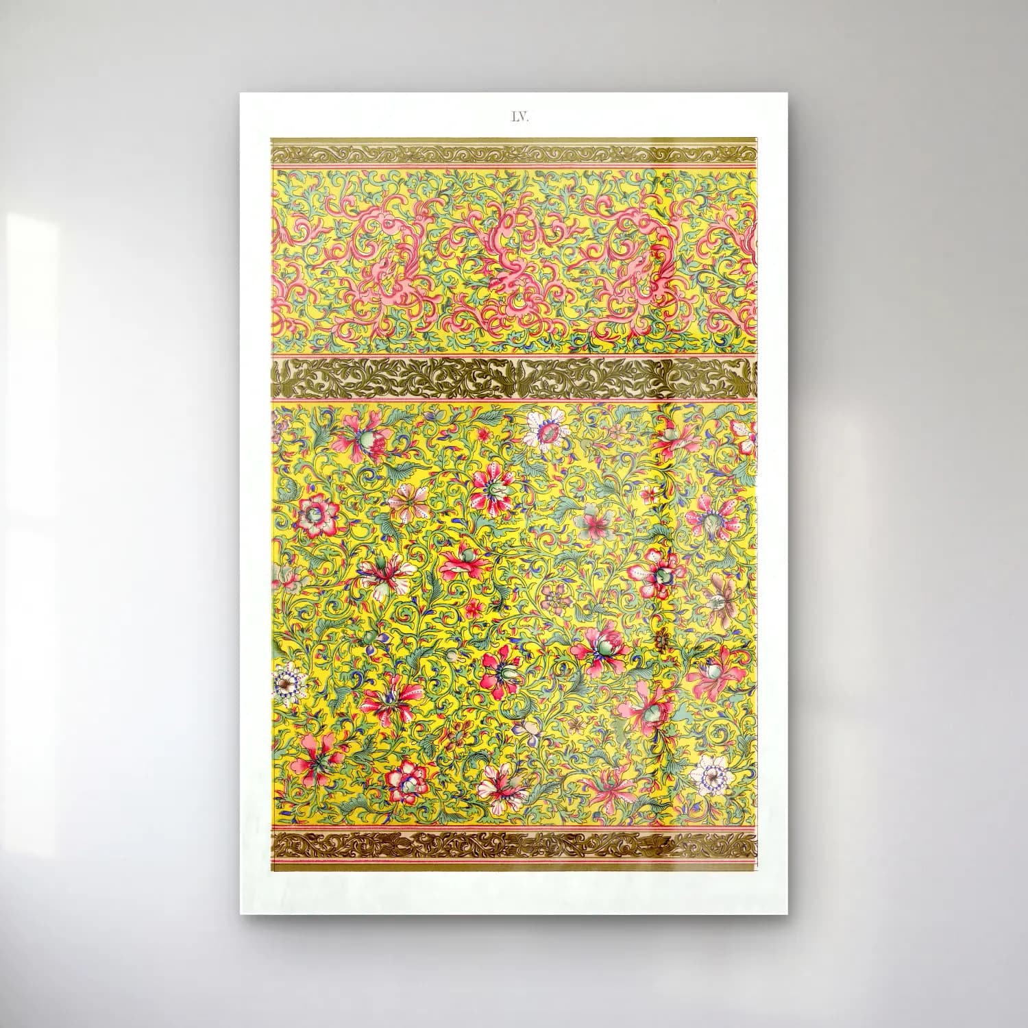 Maksimalist Çiçek Deseni No. 90 cam tablo — Maksimalist Çiçek Deseni No. 90 — maksimalist çiçek deseni