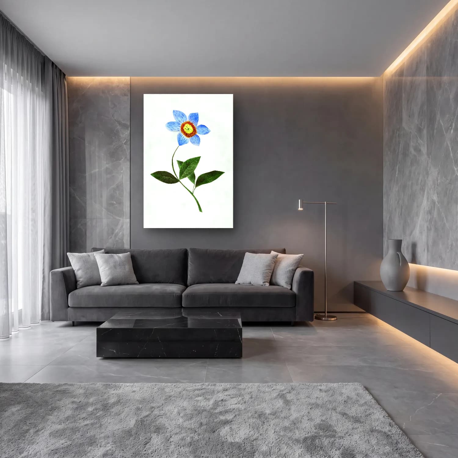 Mary Altha Nims – Star Flower cam tablo — lüks salon duvarında