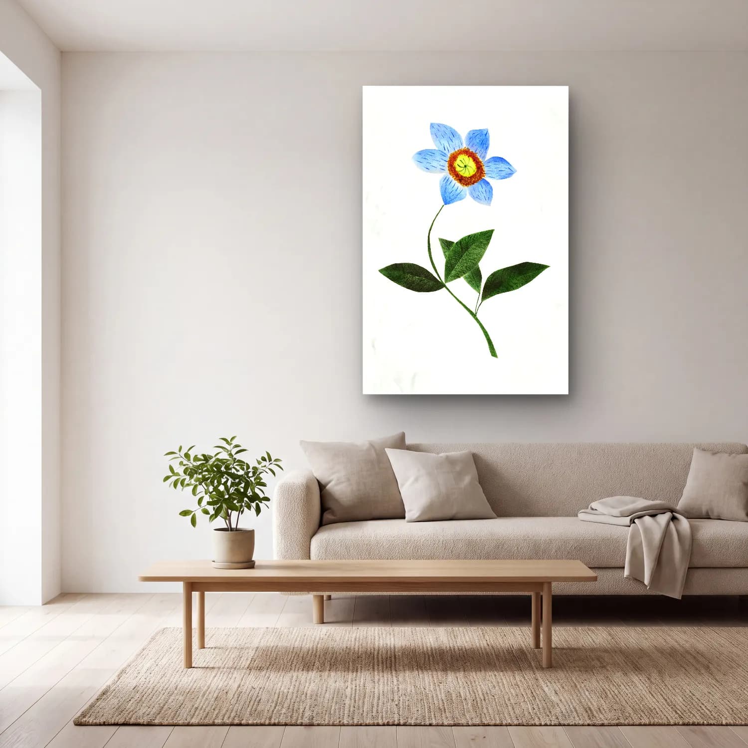 Mary Altha Nims – Star Flower cam tablo — açık renk salonda