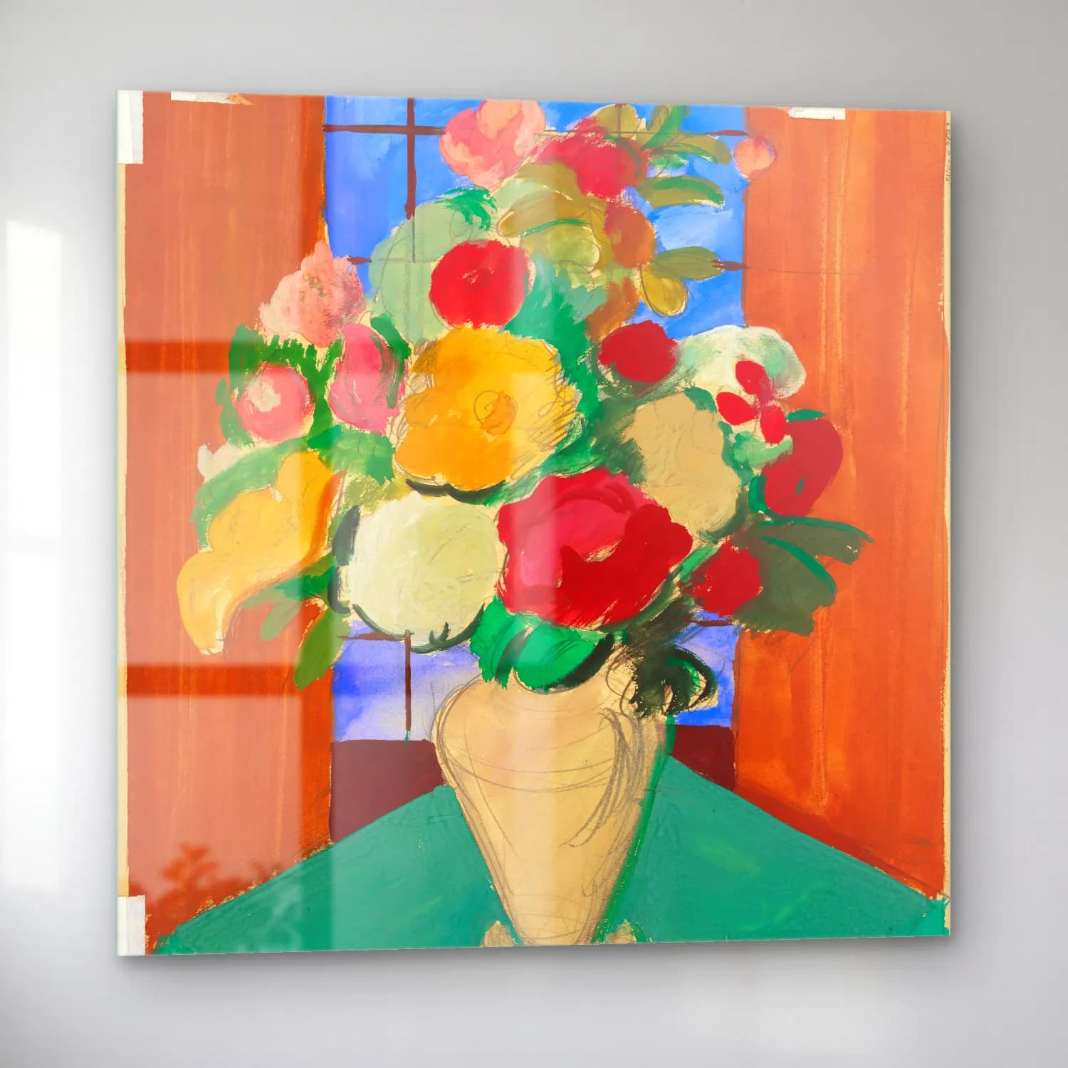 Cyprián Majerník – Study for the painting spanish motif (flowery still life on… cam tablo — sol açıdan görünüm