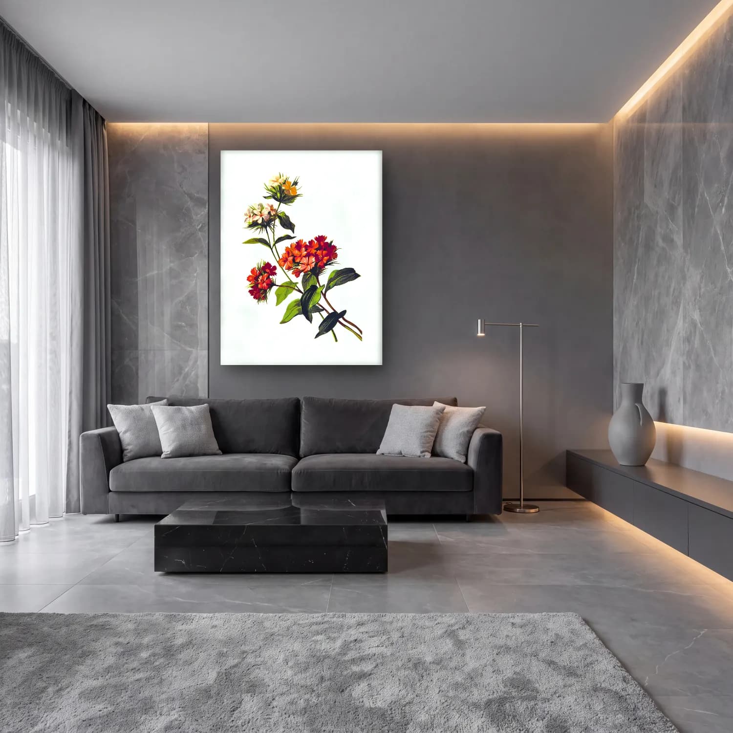 T. Fisher Unwin – Sweet William flower from Poets in the Garden published cam tablo — lüks salon duvarında