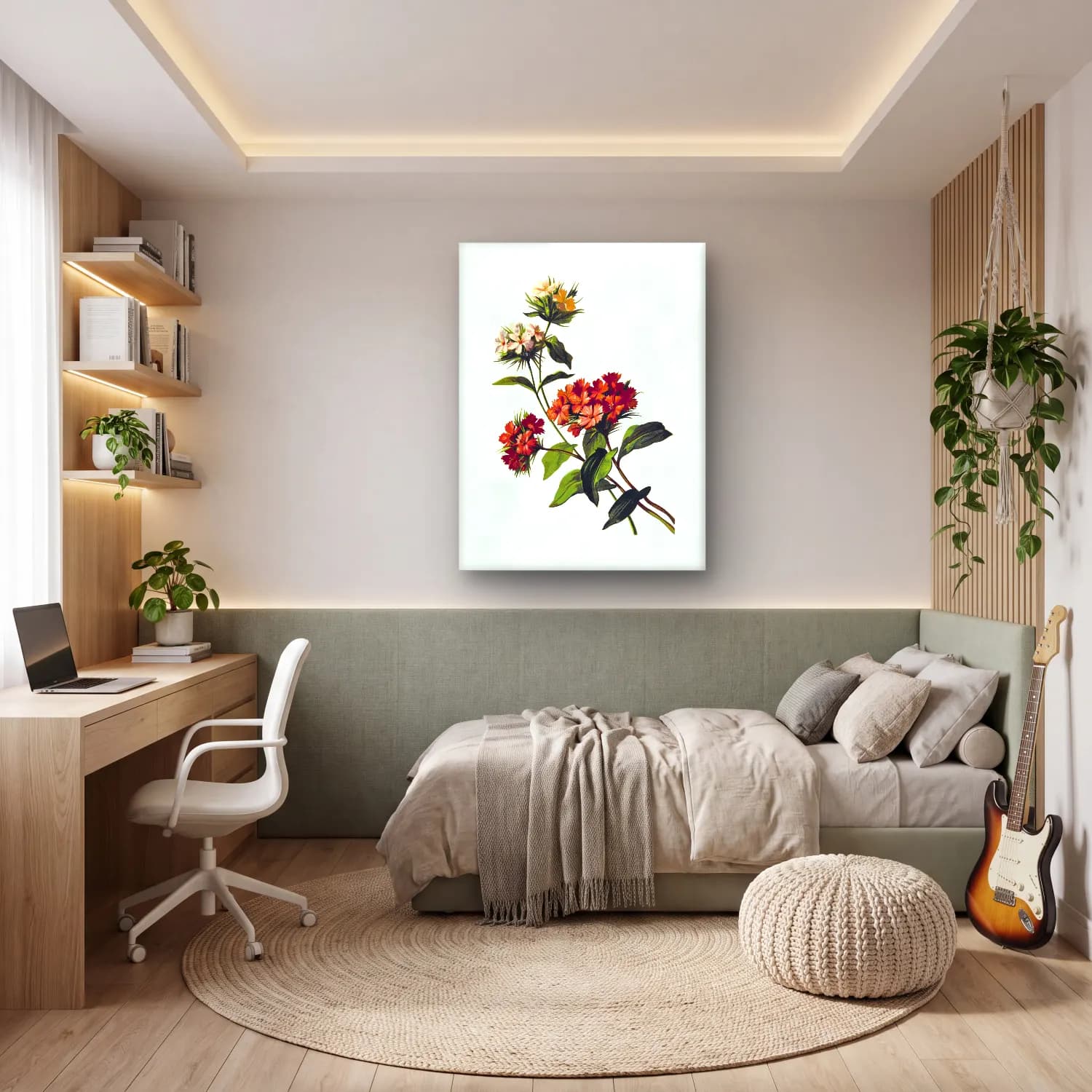T. Fisher Unwin – Sweet William flower from Poets in the Garden published cam tablo — genç odasında