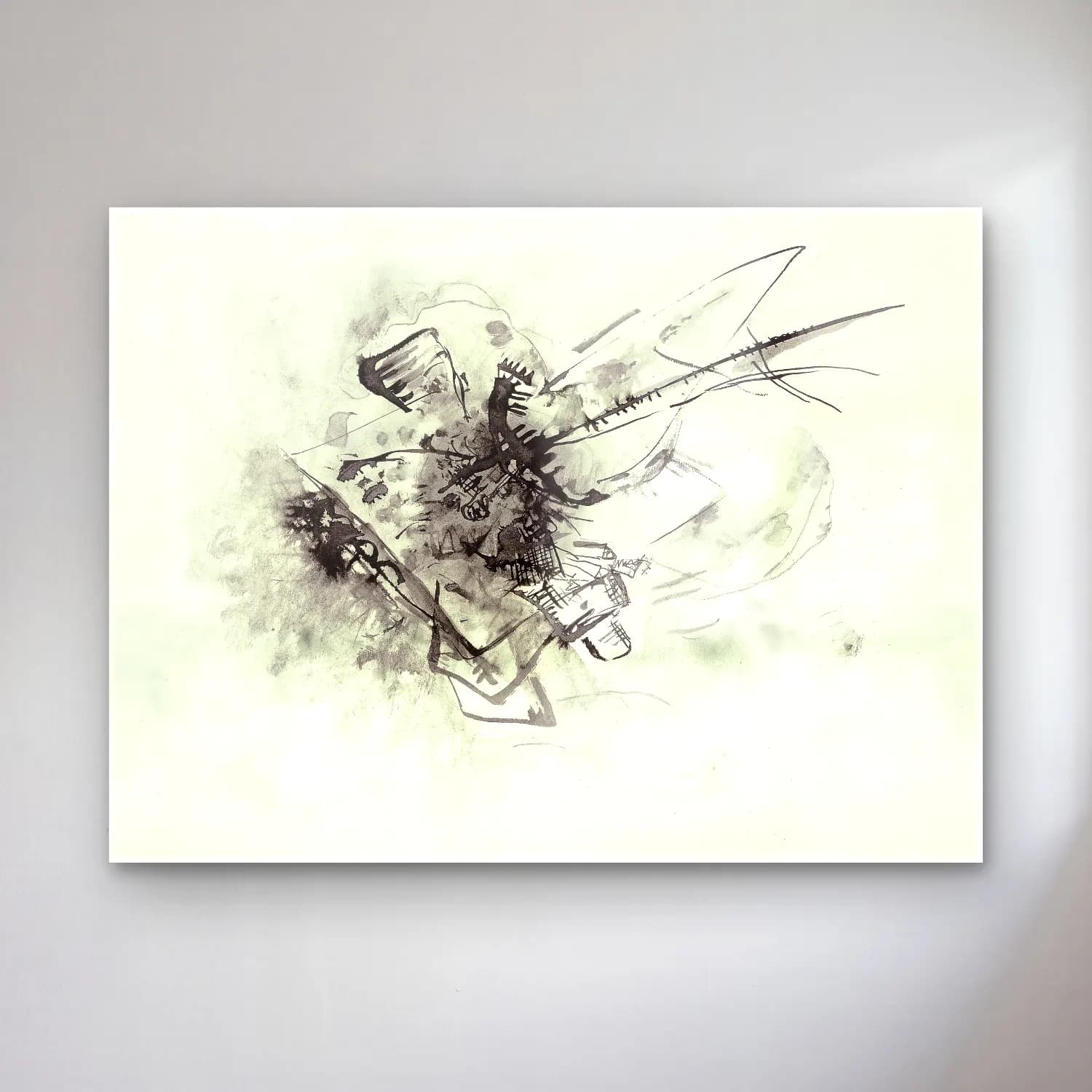 Wassily Kandinsky – Untitled cam tablo — Wassily Kandinsky – Untitled — siyah beyaz yengeç