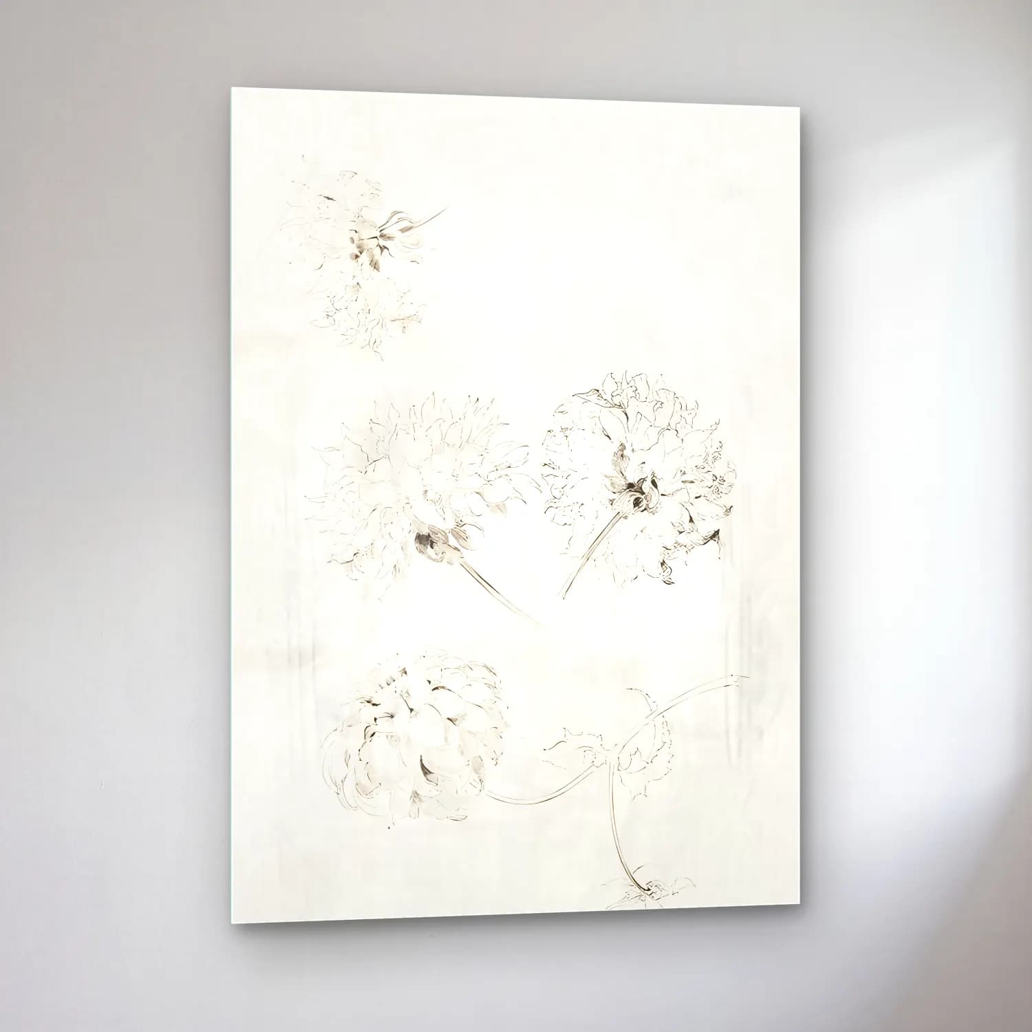 Botanik İllüstrasyon Çiçek Deseni No. 189 cam tablo — sol açıdan görünüm