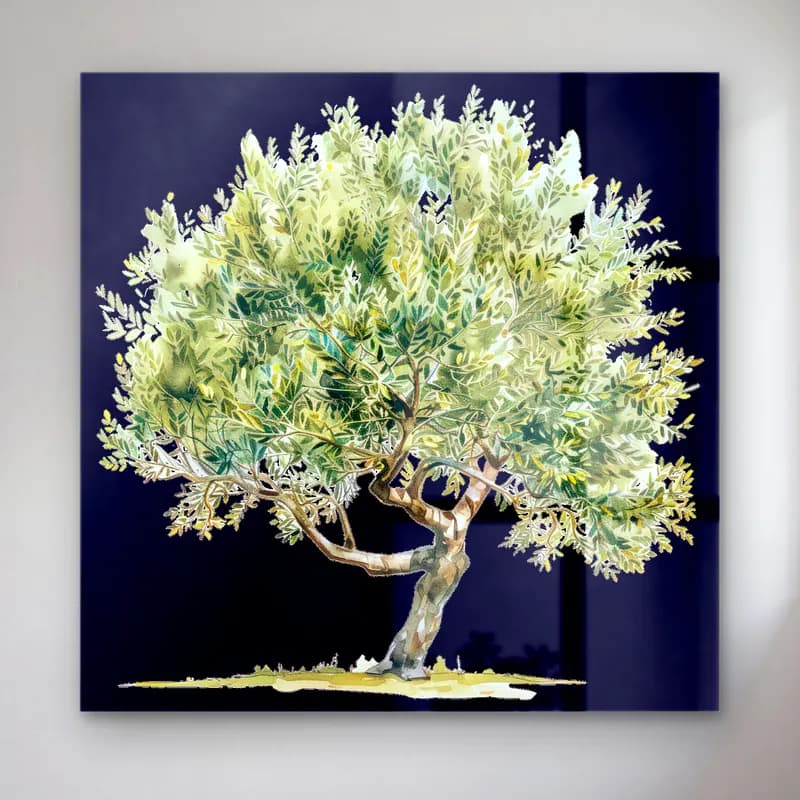 Botanik İllüstrasyon Zeytin Dalı No. 6 cam tablo — Botanik İllüstrasyon Zeytin Dalı No. 6 — botanik i̇llüstrasyon zeytin dalı