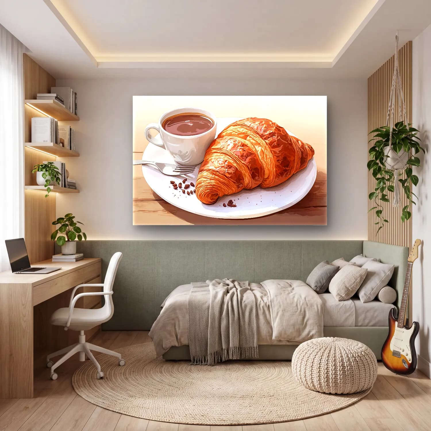 Sevimli İllüstrasyon Ekmek ve Pastalar No. 2 cam tablo — genç odasında
