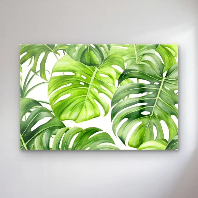 Botanik İllüstrasyon Monstera Yaprağı – Yeşil Tonlar cam tablo — Botanik İllüstrasyon Monstera Yaprağı – Yeşil Tonlar — botanik i̇llüstrasyon monstera yaprağı