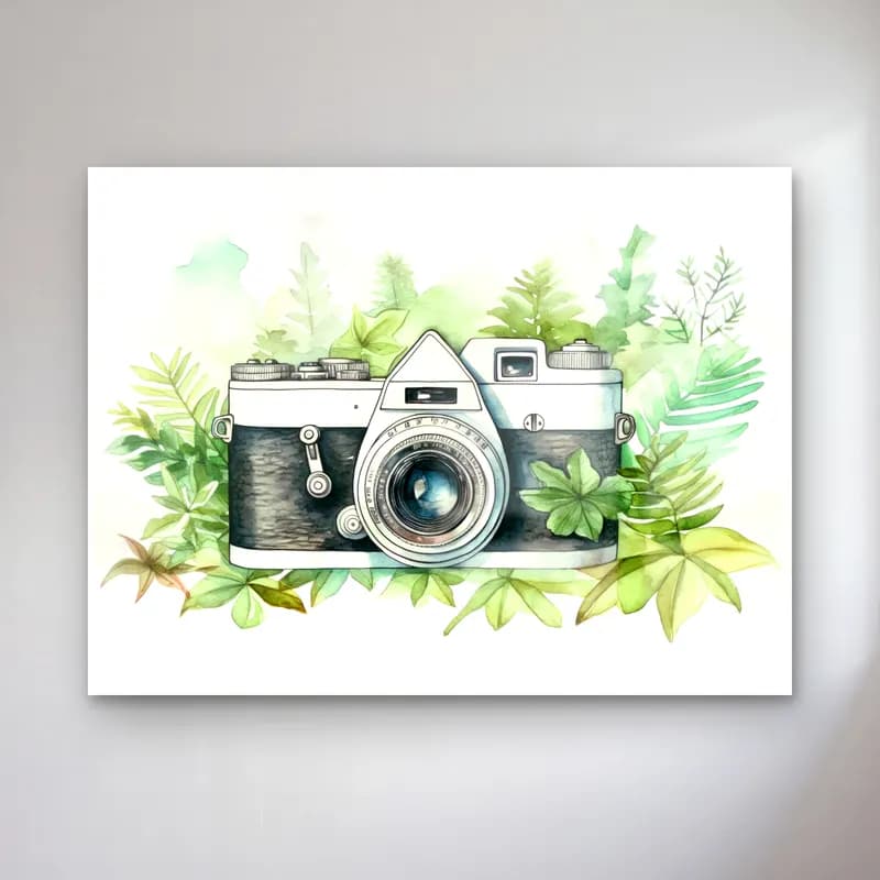 Vintage Fotoğraf Makinesi – Yeşil Tonlar cam tablo — Vintage Fotoğraf Makinesi – Yeşil Tonlar — vintage fotoğraf makinesi