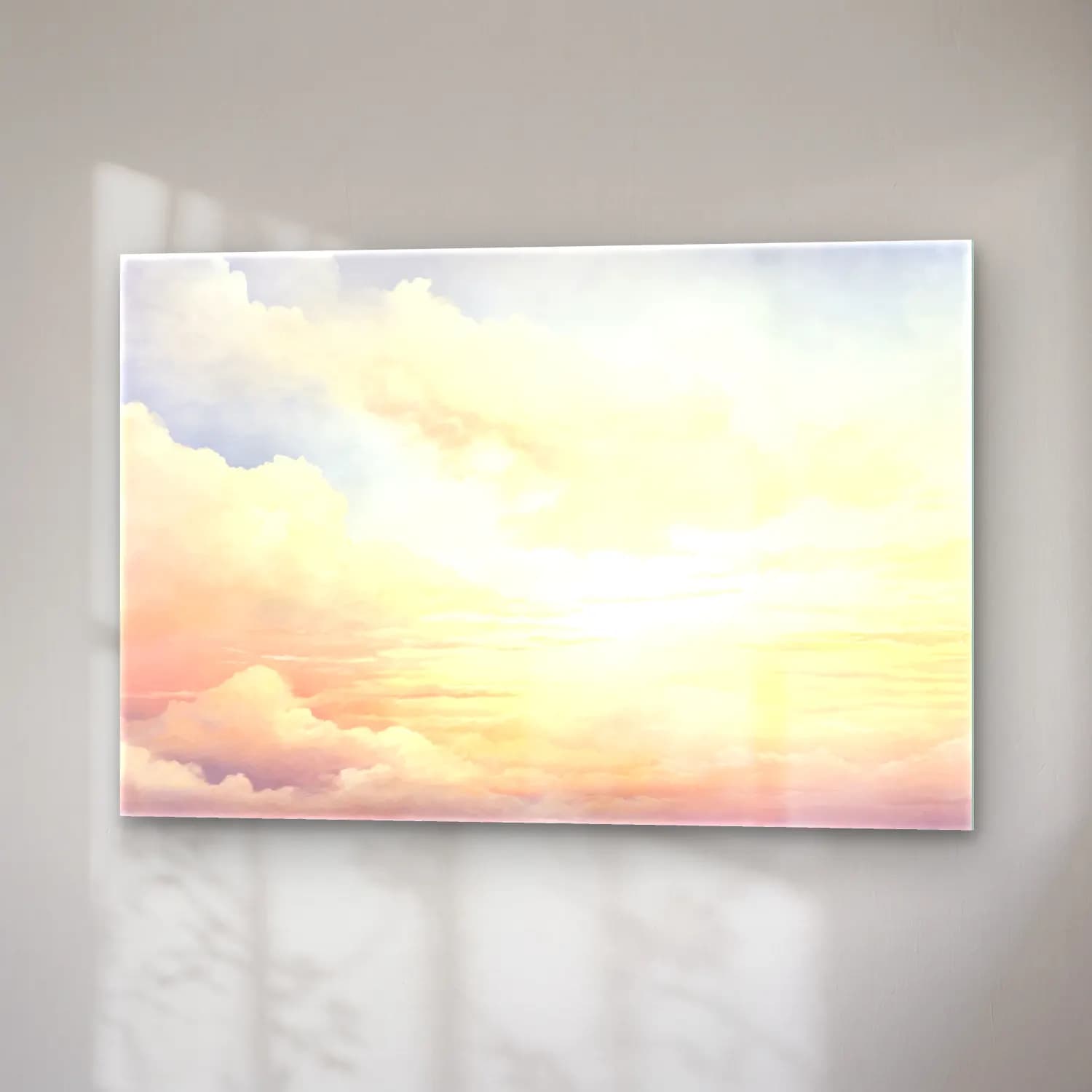 Pastel Gün Batımı Gökyüzü No. 4 cam tablo — sağ açıdan görünüm