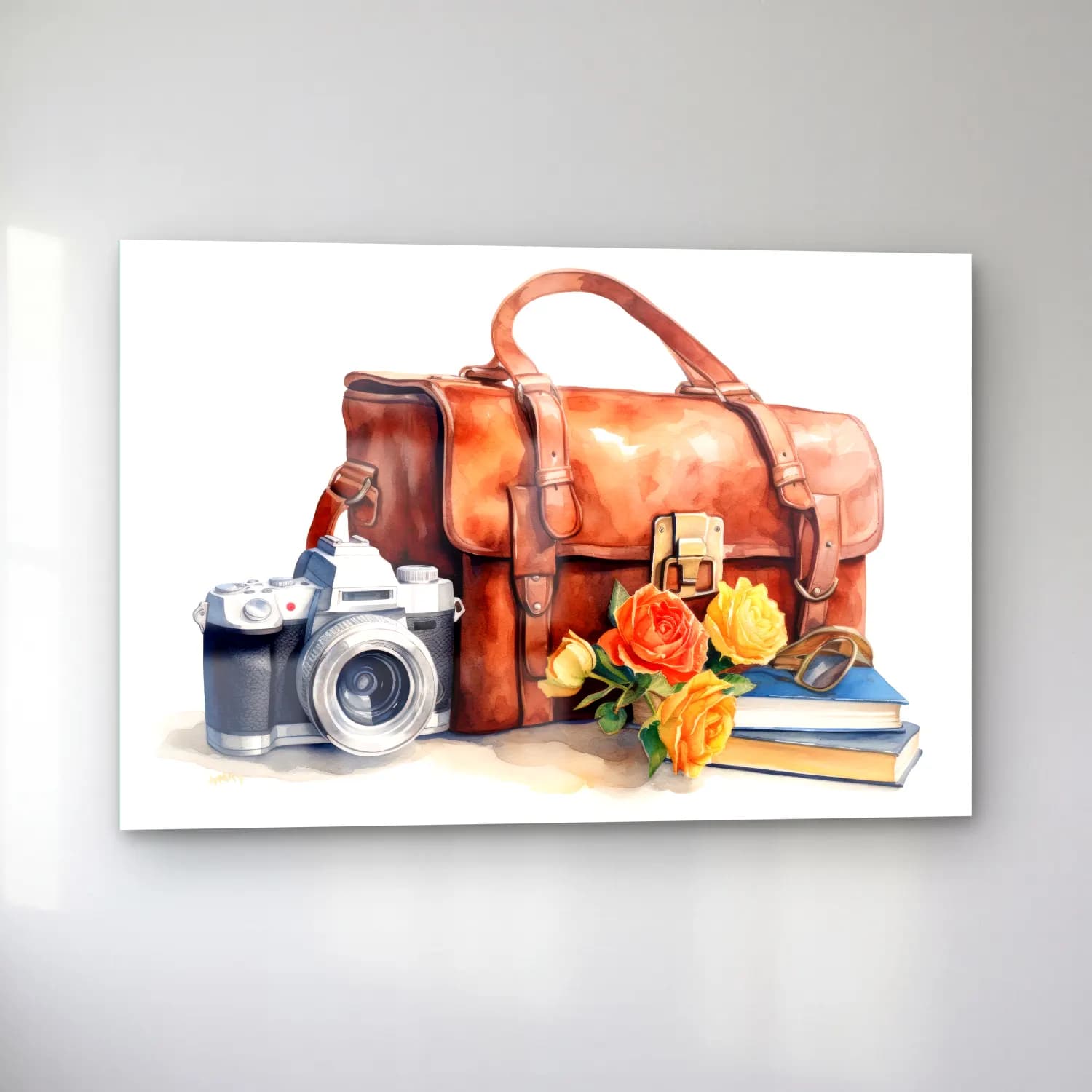 Suluboya Fotoğraf Makinesi cam tablo — sol açıdan görünüm