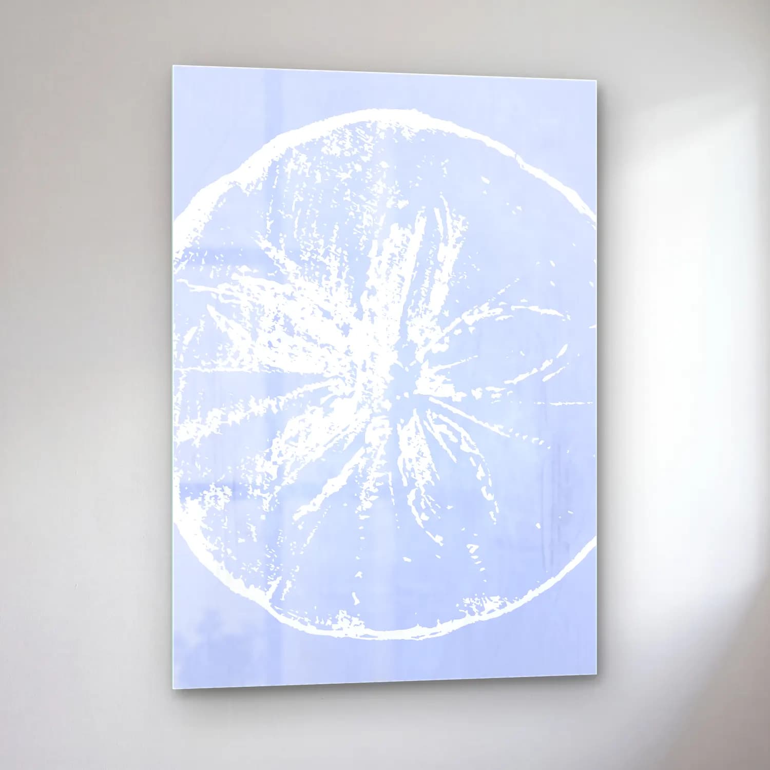 Pastel Limon Dalı cam tablo — sol açıdan görünüm