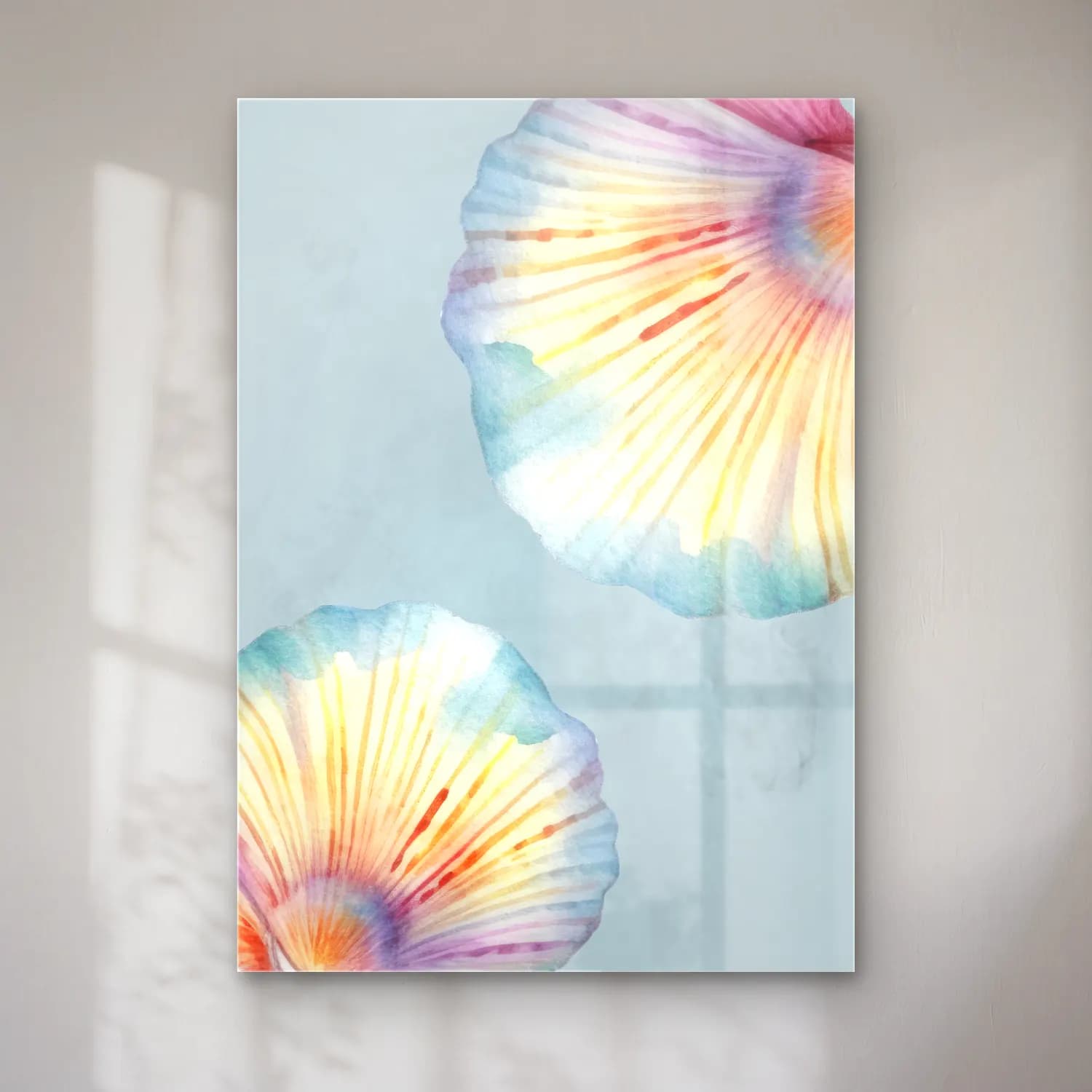Pastel Deniz Kabukları No. 22 cam tablo — Pastel Deniz Kabukları No. 22 — pastel deniz kabukları
