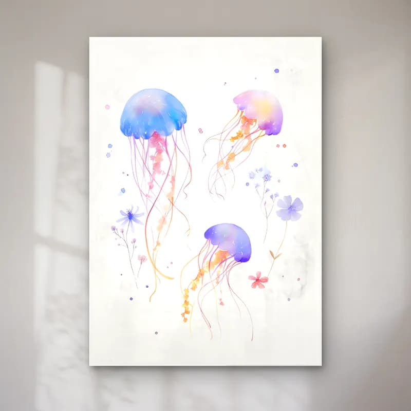Pastel Denizanası No. 6 cam tablo — Pastel Denizanası No. 6 — pastel denizanası