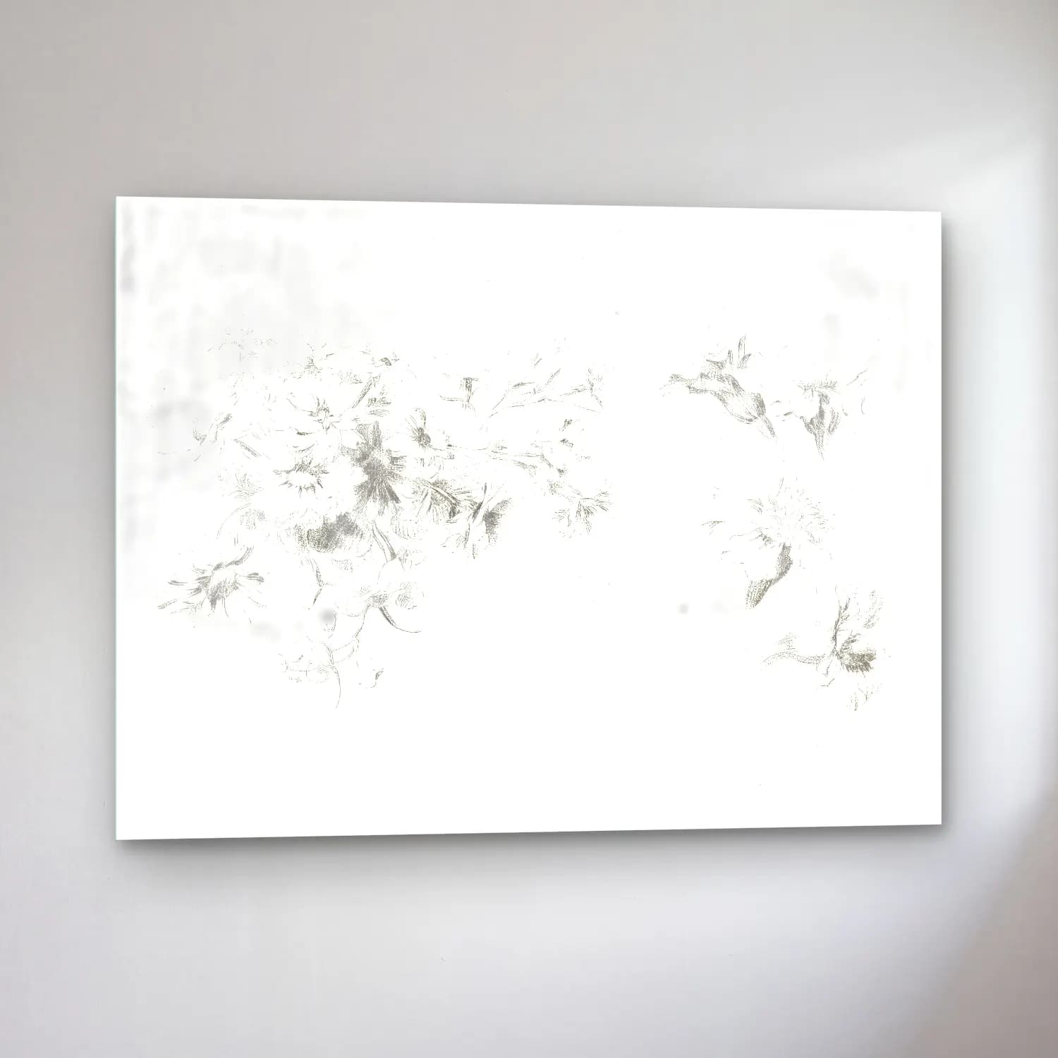 Botanik İllüstrasyon Çiçek Deseni No. 194 cam tablo — sol açıdan görünüm