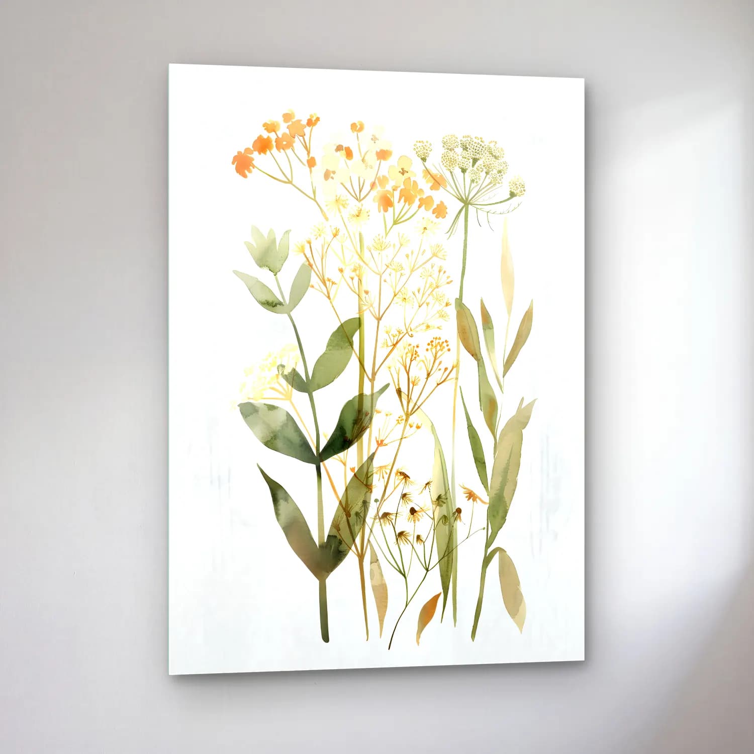 Botanik İllüstrasyon Kır Çiçekleri No. 97 cam tablo — sol açıdan görünüm