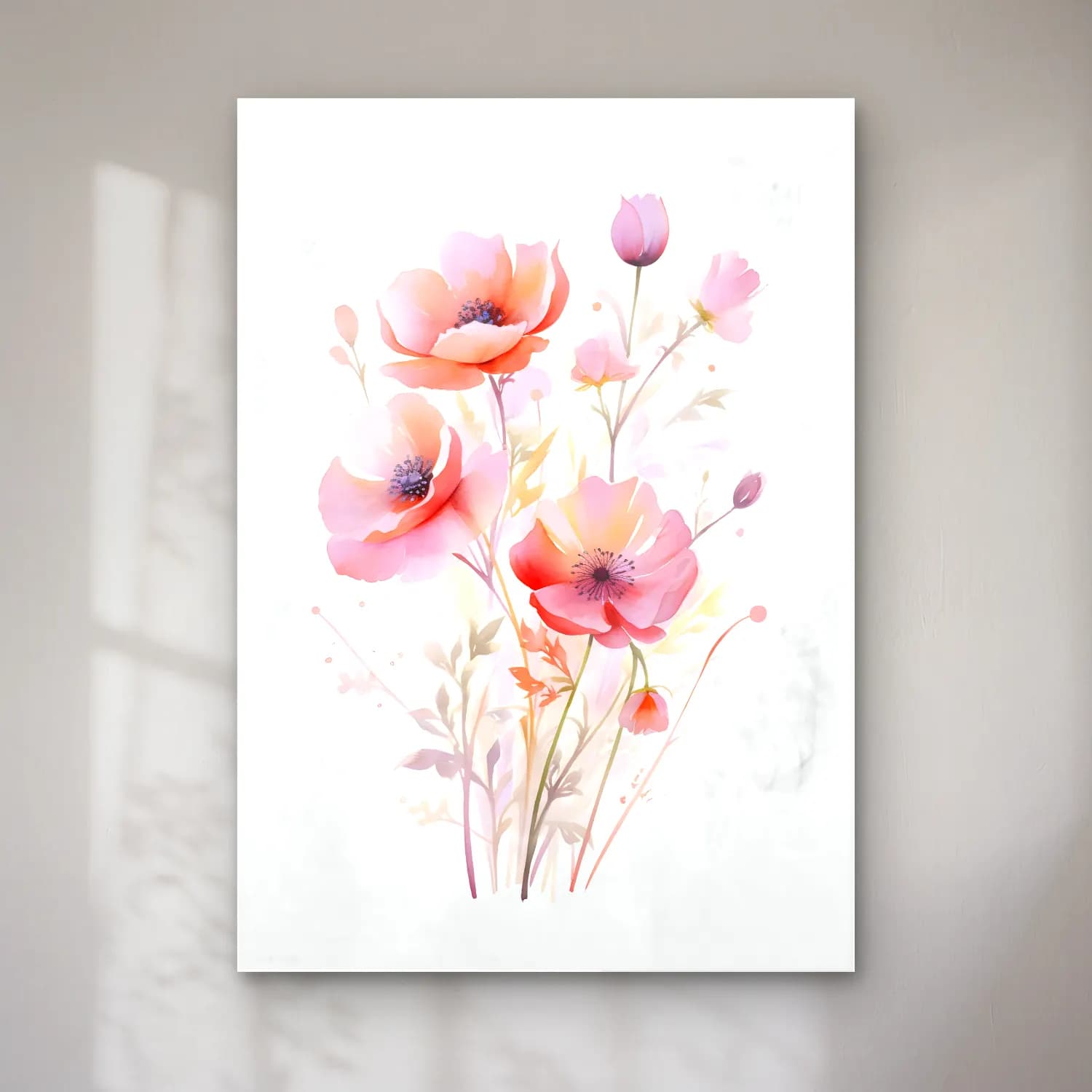 Suluboya Gelincikler No. 8 cam tablo — Suluboya Gelincikler No. 8 — suluboya gelincikler