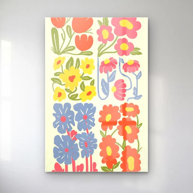 Pastel Çiçek Deseni cam tablo — Pastel Çiçek Deseni — pastel çiçek deseni