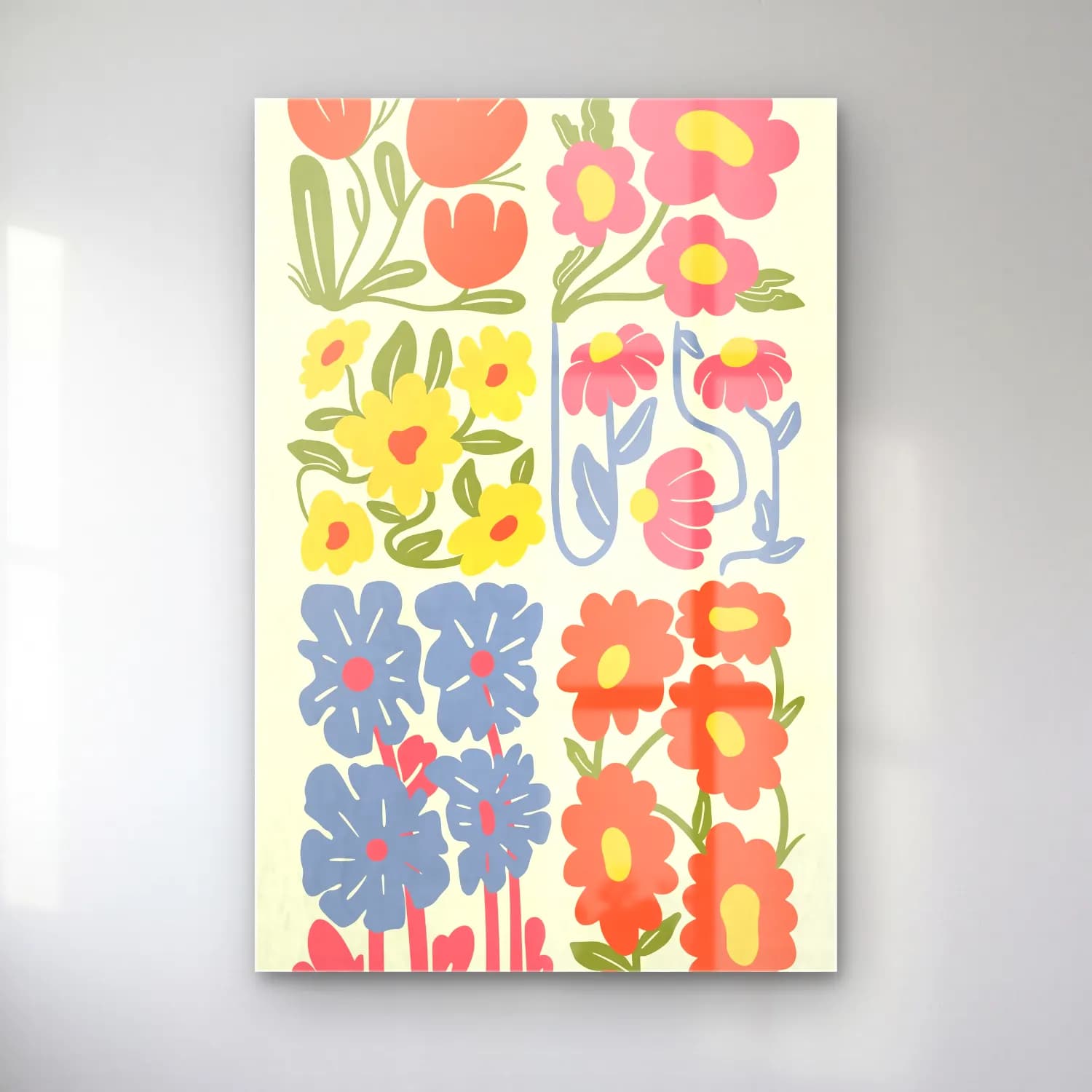 Pastel Çiçek Deseni cam tablo — Pastel Çiçek Deseni — pastel çiçek deseni