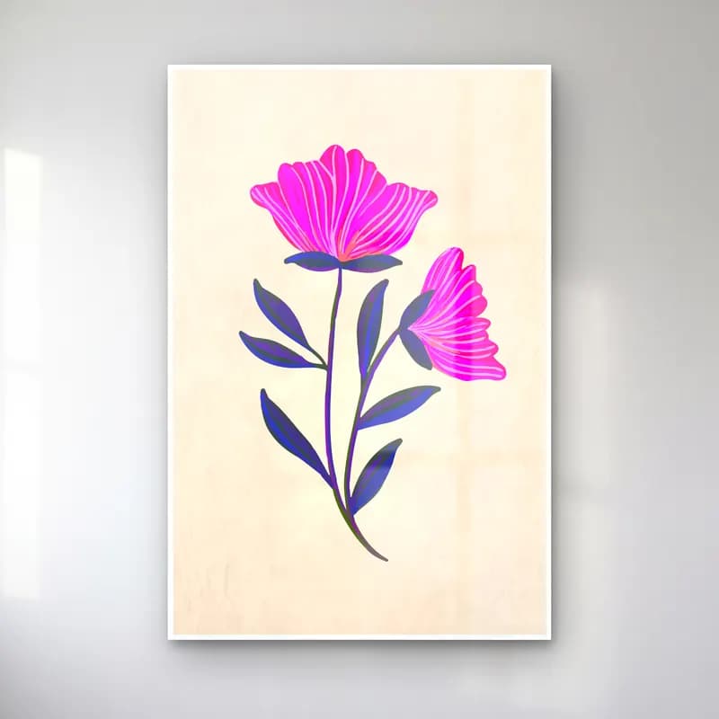 Botanik İllüstrasyon Çiçek Deseni – Pembe Tonlar cam tablo — Botanik İllüstrasyon Çiçek Deseni – Pembe Tonlar — botanik i̇llüstrasyon çiçek deseni