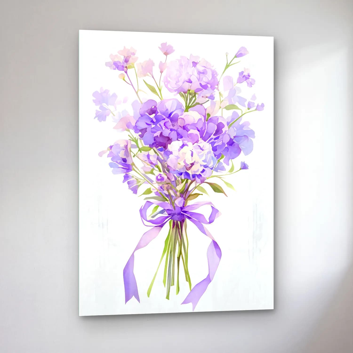 Pastel Vazoda Çiçek Buketi No. 5 cam tablo — sol açıdan görünüm