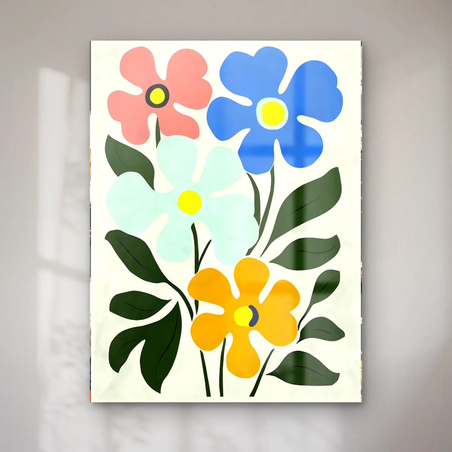 Pastel Çiçek Deseni No. 14 cam tablo — Pastel Çiçek Deseni No. 14 — pastel çiçek deseni