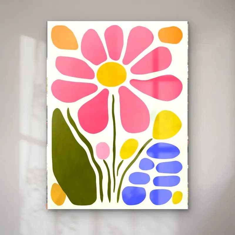 Boho Çiçek Deseni No. 38 cam tablo — Boho Çiçek Deseni No. 38 — boho çiçek deseni