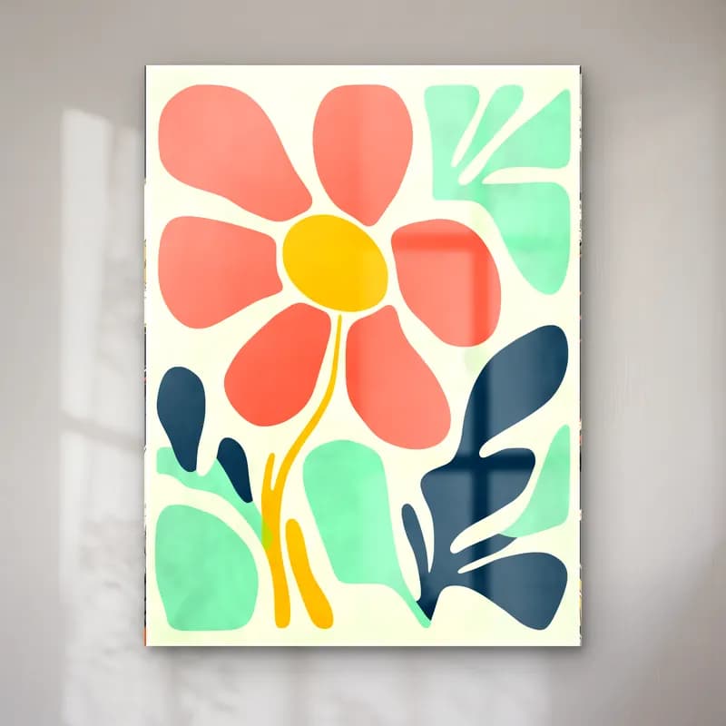 Boho Çiçek Deseni No. 39 cam tablo — Boho Çiçek Deseni No. 39 — boho çiçek deseni