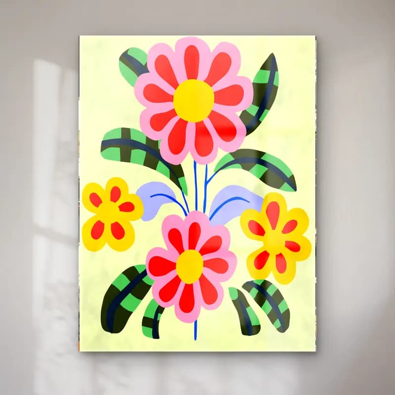 Boho Çiçek Deseni No. 41 cam tablo — Boho Çiçek Deseni No. 41 — boho çiçek deseni