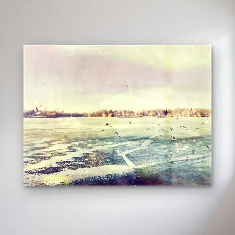 Pastel Karlı Kış Manzarası – Turkuaz Tonlar cam tablo — Pastel Karlı Kış Manzarası – Turkuaz Tonlar — pastel karlı kış manzarası