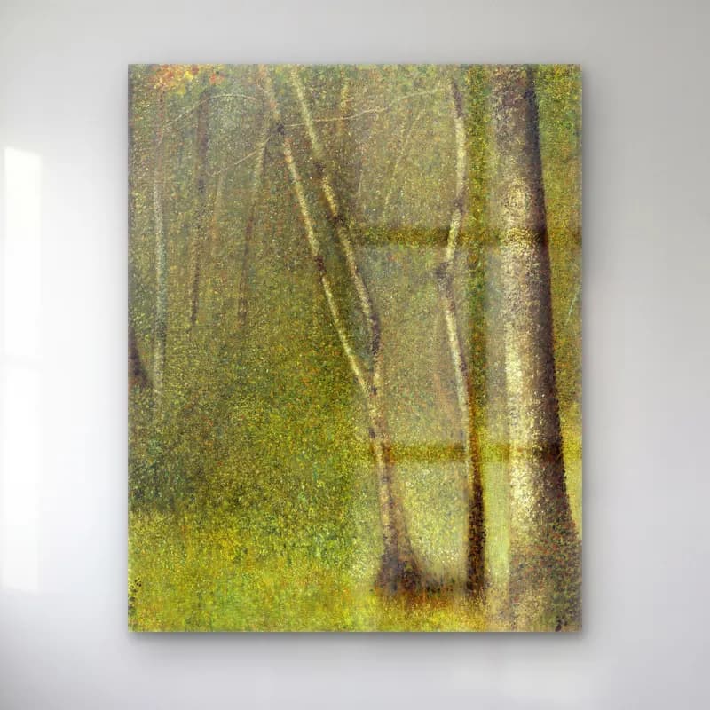 Georges Seurat – The Forest at Pontaubert cam tablo — Georges Seurat – The Forest at Pontaubert — empresyonist orman