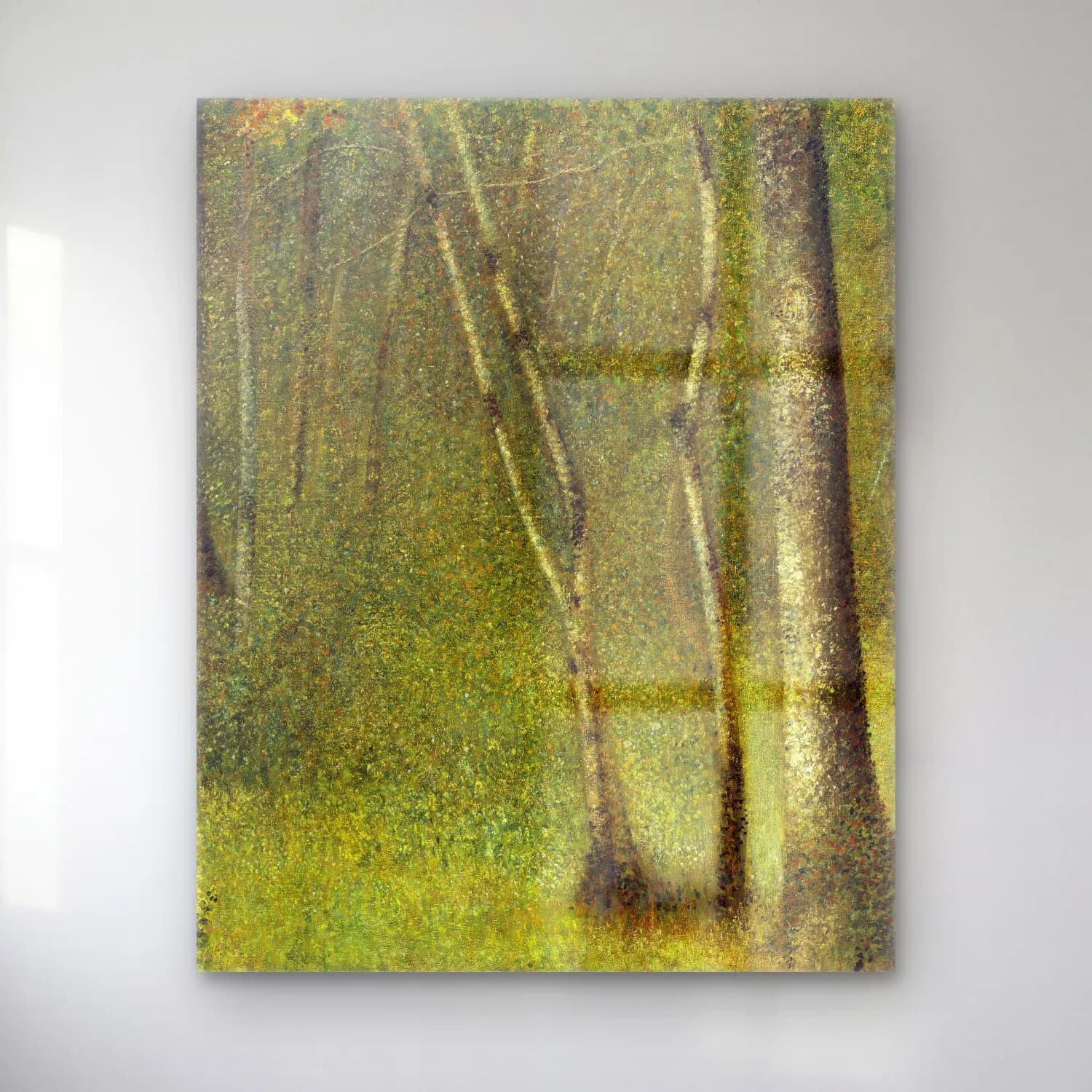 Georges Seurat – The Forest at Pontaubert cam tablo — Georges Seurat – The Forest at Pontaubert — empresyonist orman