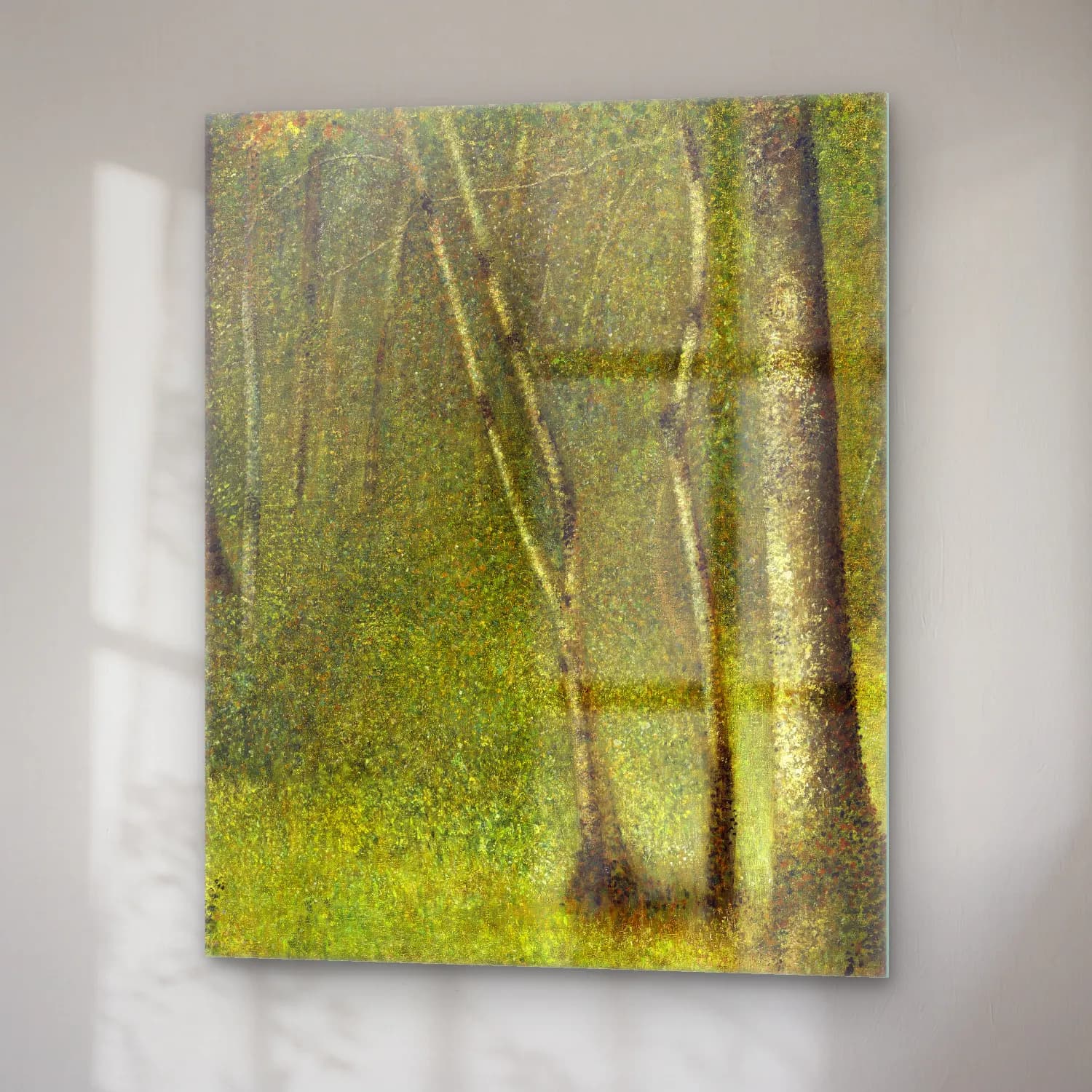 Georges Seurat – The Forest at Pontaubert cam tablo — sağ açıdan görünüm