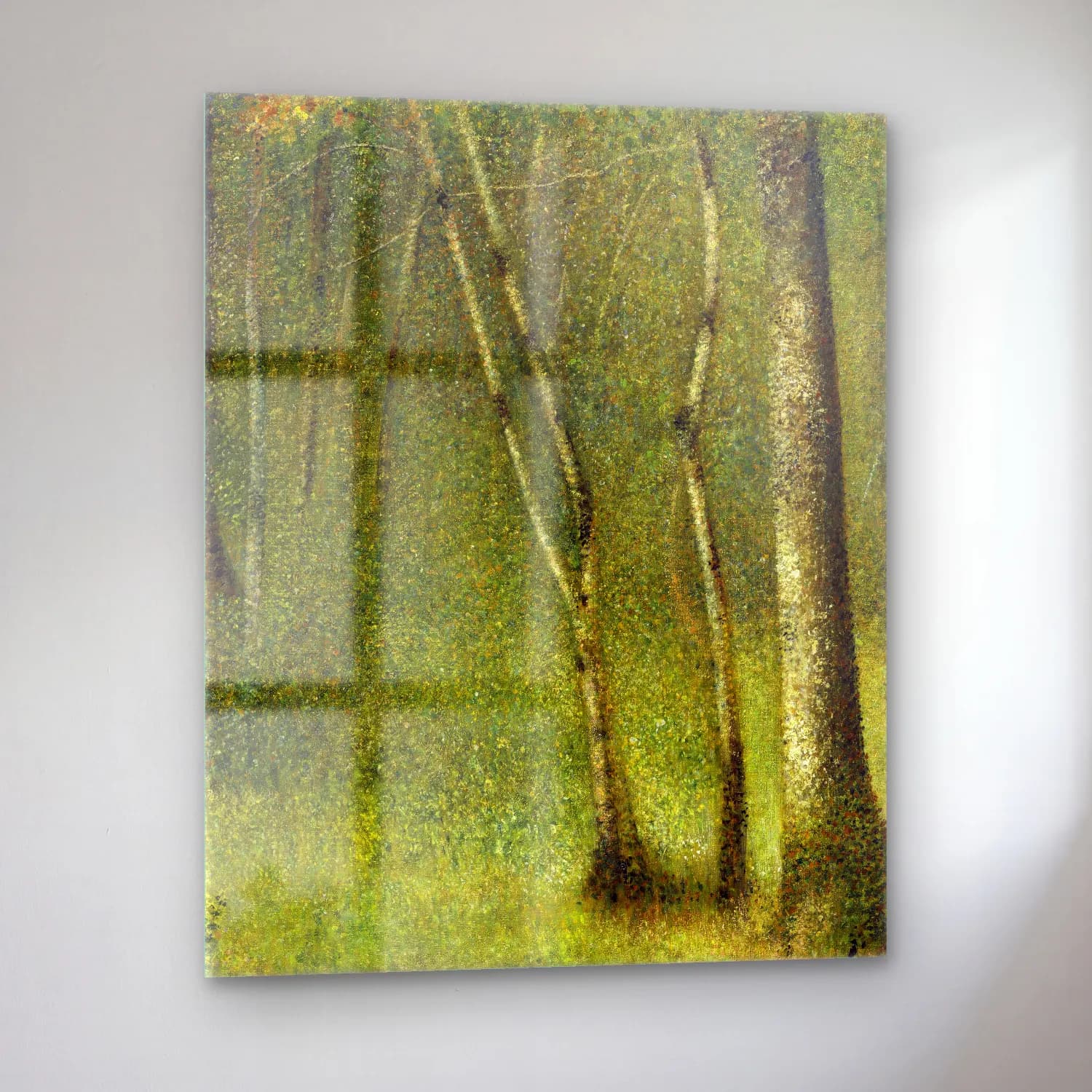 Georges Seurat – The Forest at Pontaubert cam tablo — sol açıdan görünüm