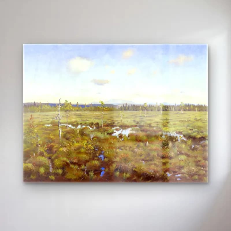 Thorsten Wasastjerna – Landscape from lapland, 1892 cam tablo — Thorsten Wasastjerna – Landscape from lapland, 1892 — yağlı boya kırda nehir