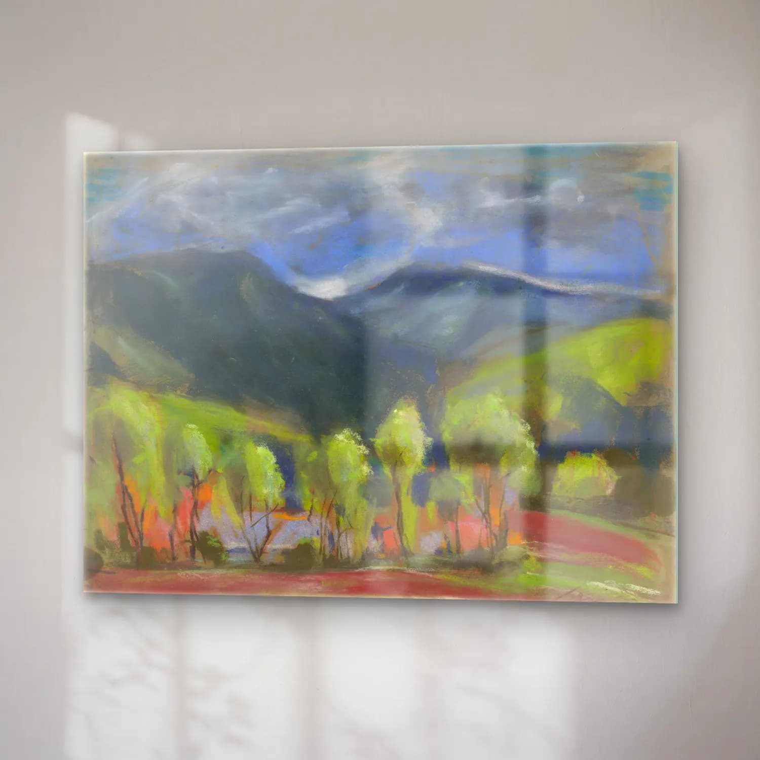 Zolo Palugyay – Spring landscape – Pastel Tonlar cam tablo — sağ açıdan görünüm