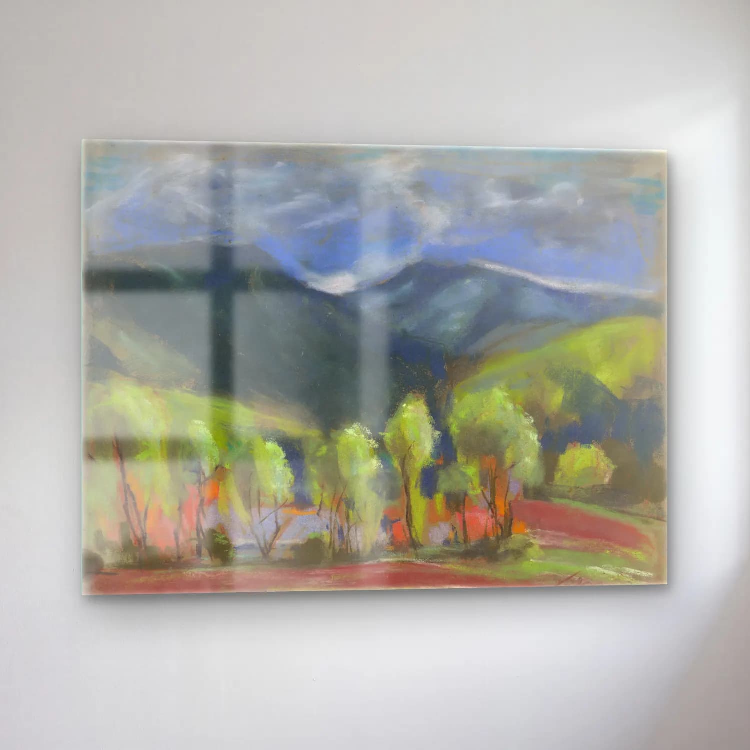 Zolo Palugyay – Spring landscape – Pastel Tonlar cam tablo — sol açıdan görünüm