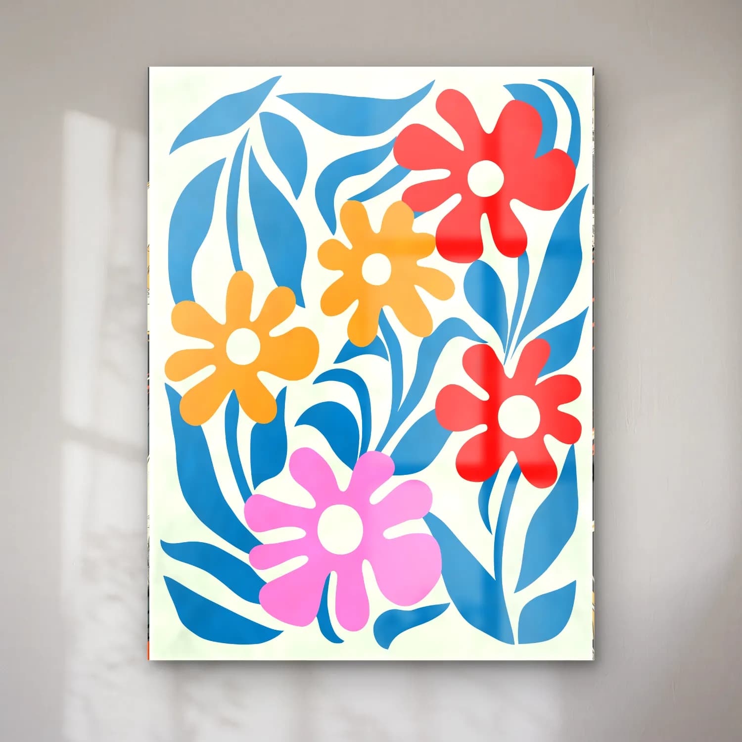 Retro Çiçek Deseni No. 36 cam tablo — Retro Çiçek Deseni No. 36 — retro çiçek deseni