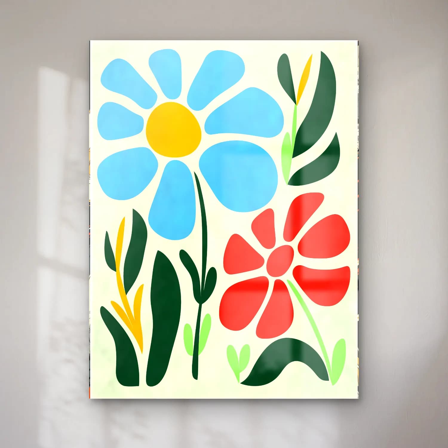 Retro Çiçek Deseni No. 37 cam tablo — Retro Çiçek Deseni No. 37 — retro çiçek deseni