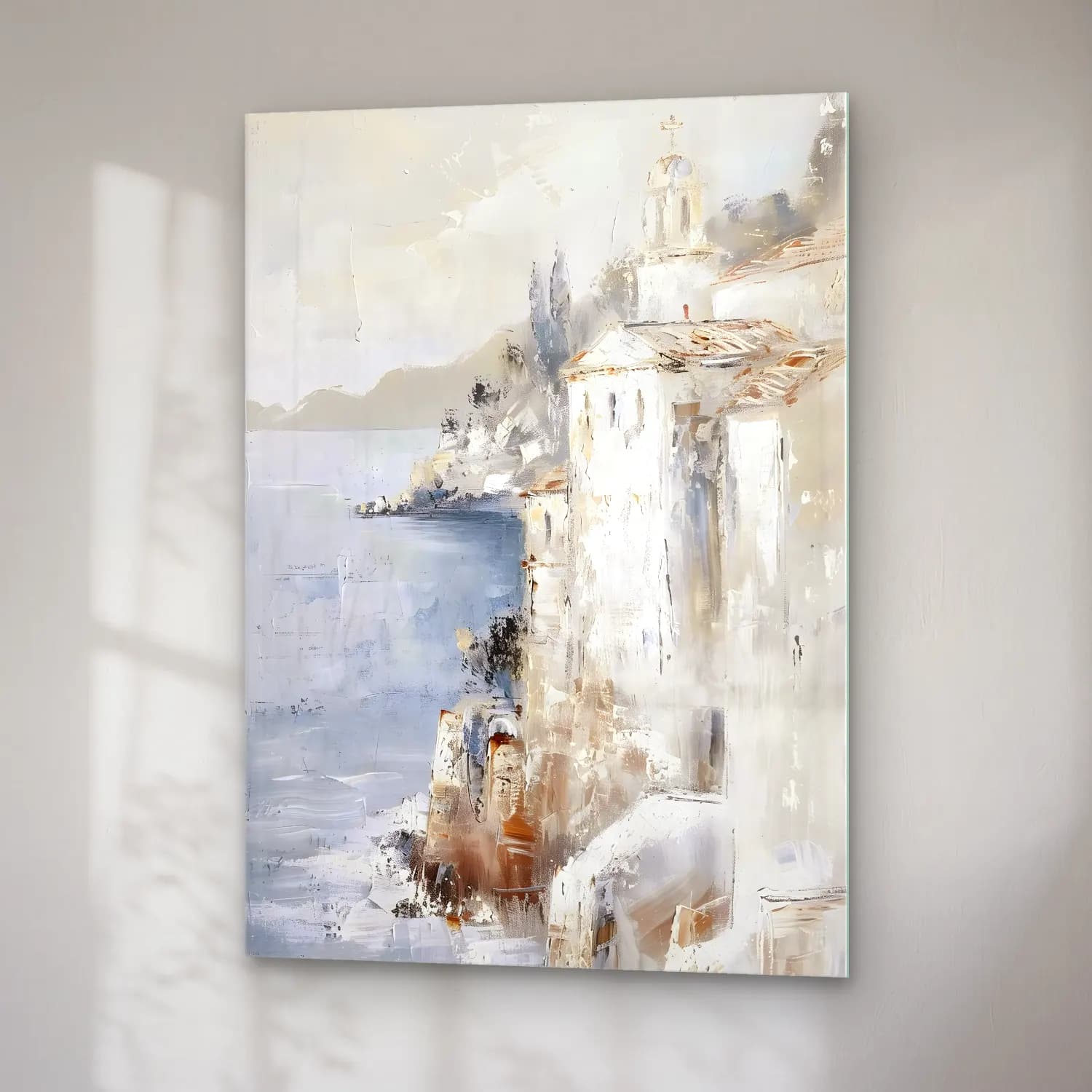 Yağlı Boya Yunan Adası No. 2 cam tablo — sağ açıdan görünüm