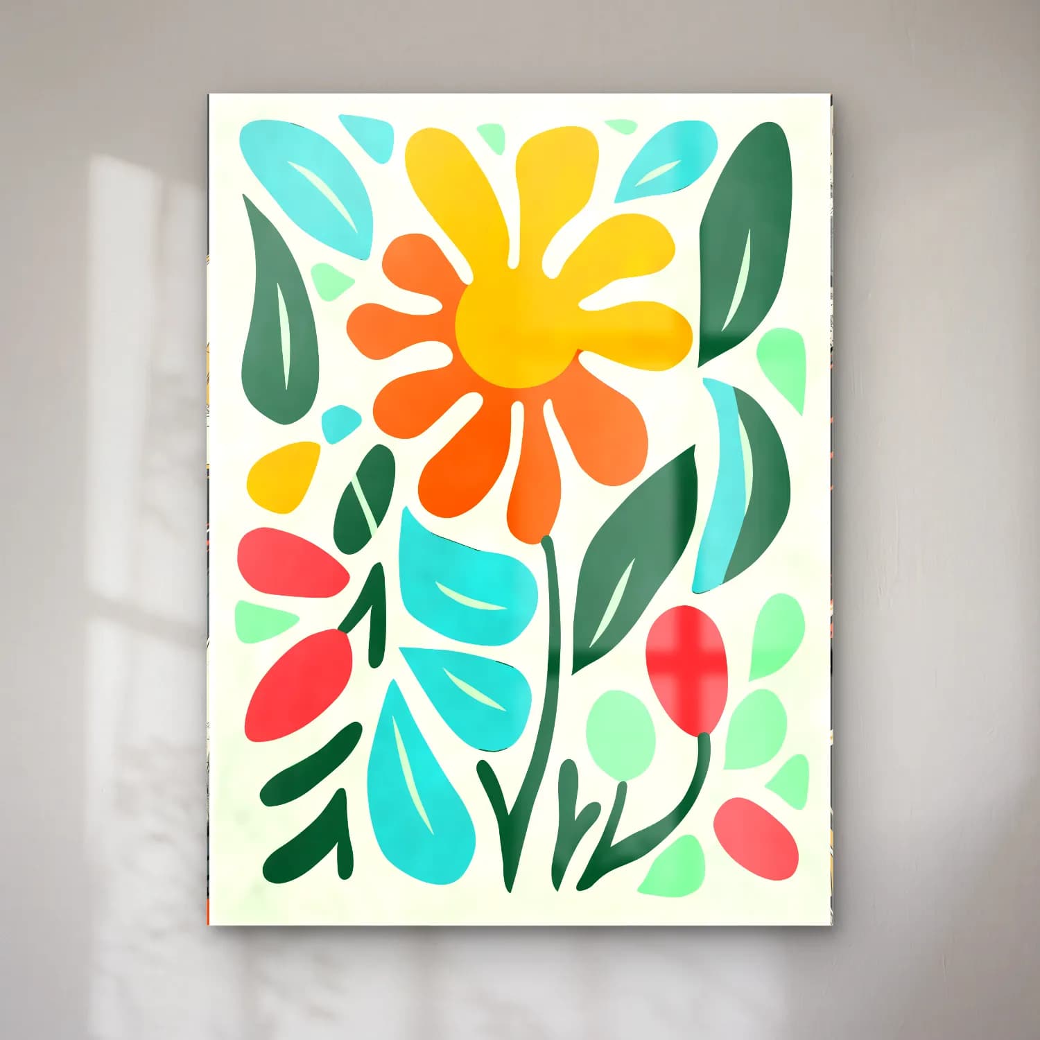 Boho Çiçek Deseni No. 43 cam tablo — Boho Çiçek Deseni No. 43 — boho çiçek deseni
