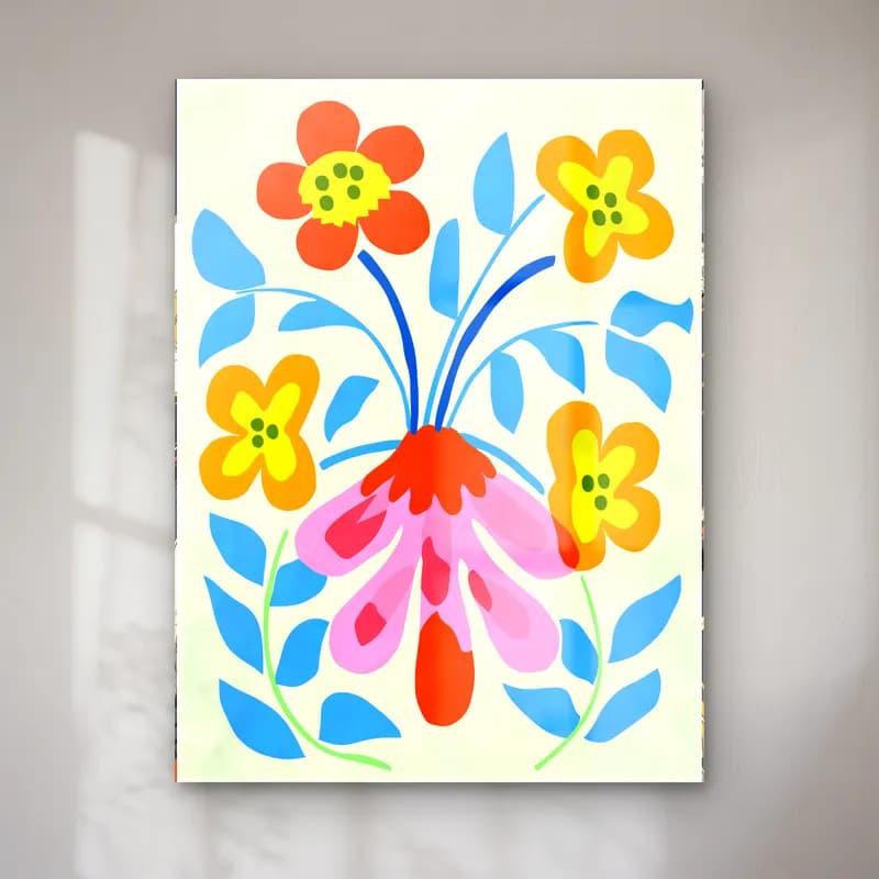 Boho Çiçek Deseni No. 44 cam tablo — Boho Çiçek Deseni No. 44 — boho çiçek deseni