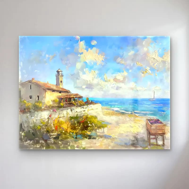 Empresyonist Deniz Feneri No. 3 cam tablo — Empresyonist Deniz Feneri No. 3 — empresyonist deniz feneri