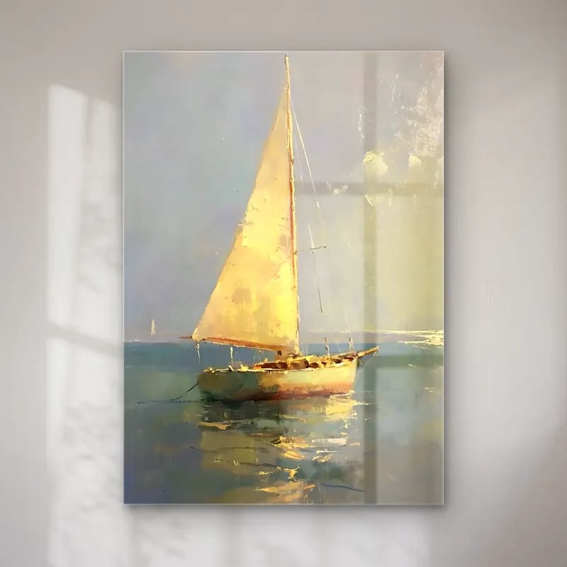 Yağlı Boya Yelkenliler No. 12 cam tablo — Yağlı Boya Yelkenliler No. 12 — yağlı boya yelkenliler